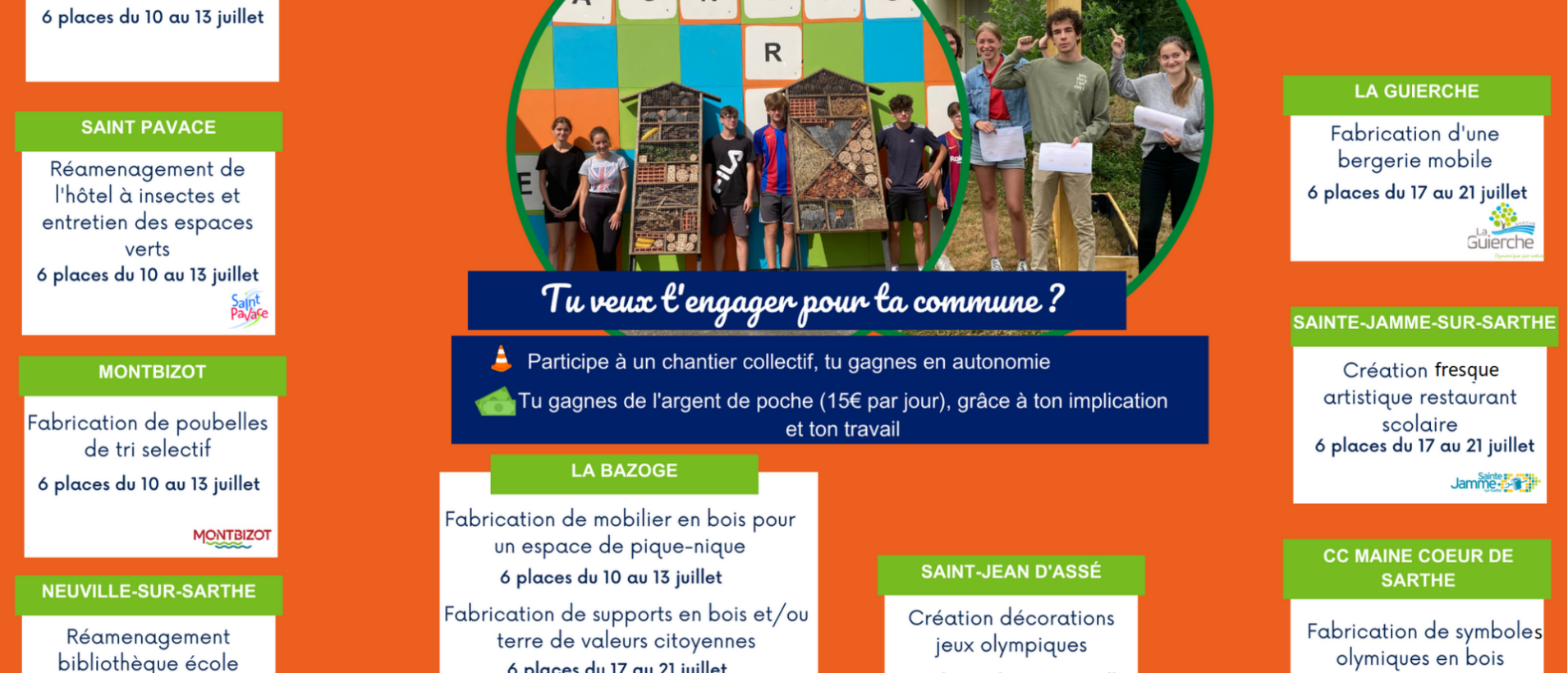 Argent de poche Ete 2023 Tous les chantiers